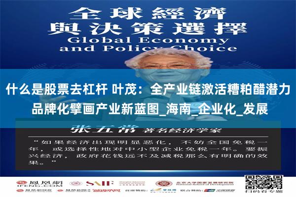 什么是股票去杠杆 叶茂：全产业链激活糟粕醋潜力 品牌化擘画产业新蓝图_海南_企业化_发展