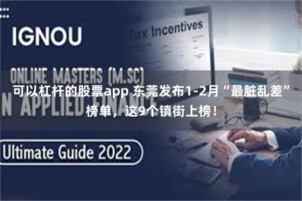 可以杠杆的股票app 东莞发布1-2月“最脏乱差”榜单,这9个镇街上榜!